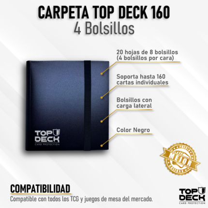 Carpeta Top Deck 160 Negro