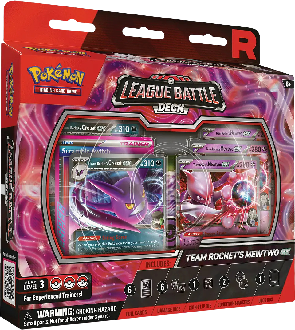 417644cb-3e08-47a5-9100-334f5cbc6ac8 Pokémon TCG: Team Rocket's Mewtwo ex League Battle Deck INGLES - Imagen 1